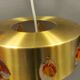 Danish hanging lamp made of glass, metal and with colored prisms