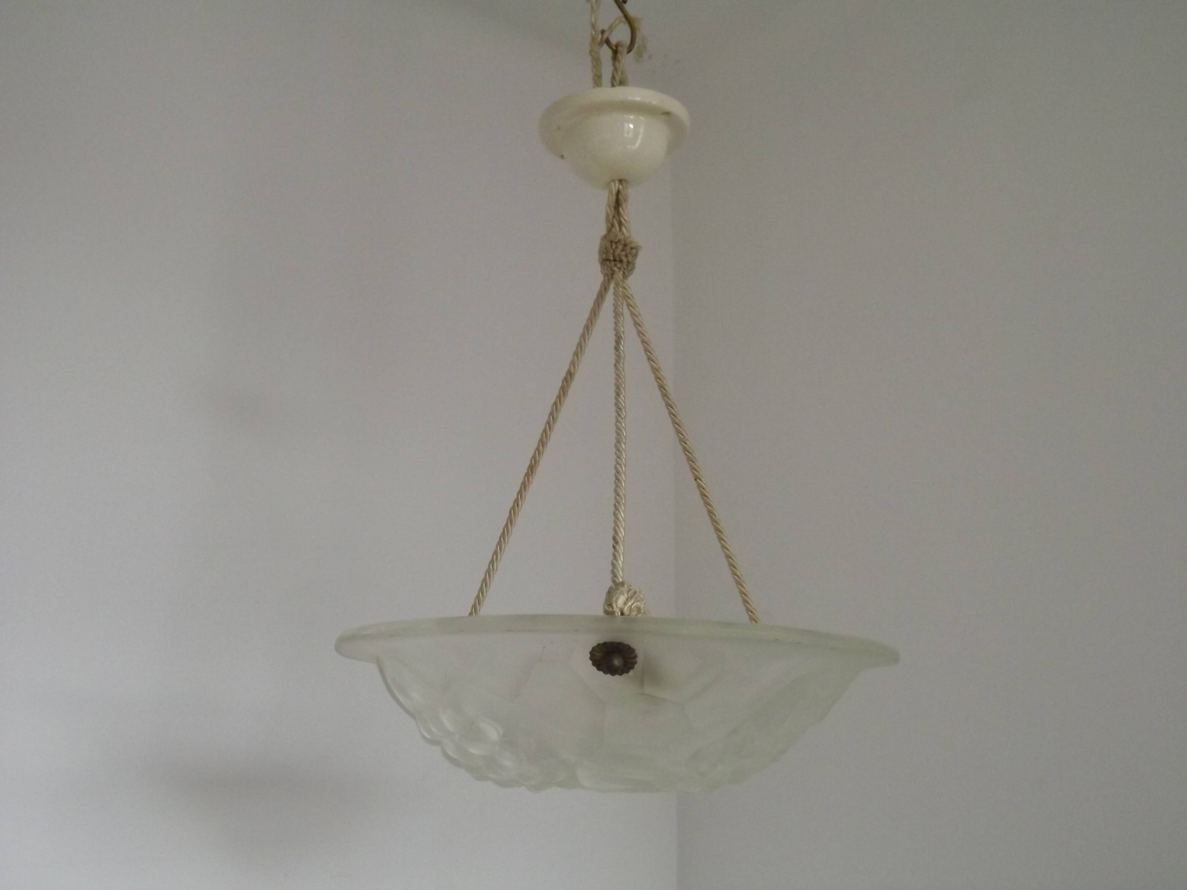 Elegant French Art Deco Plafonnier– Circa 1930 | Signed ROS / Degué