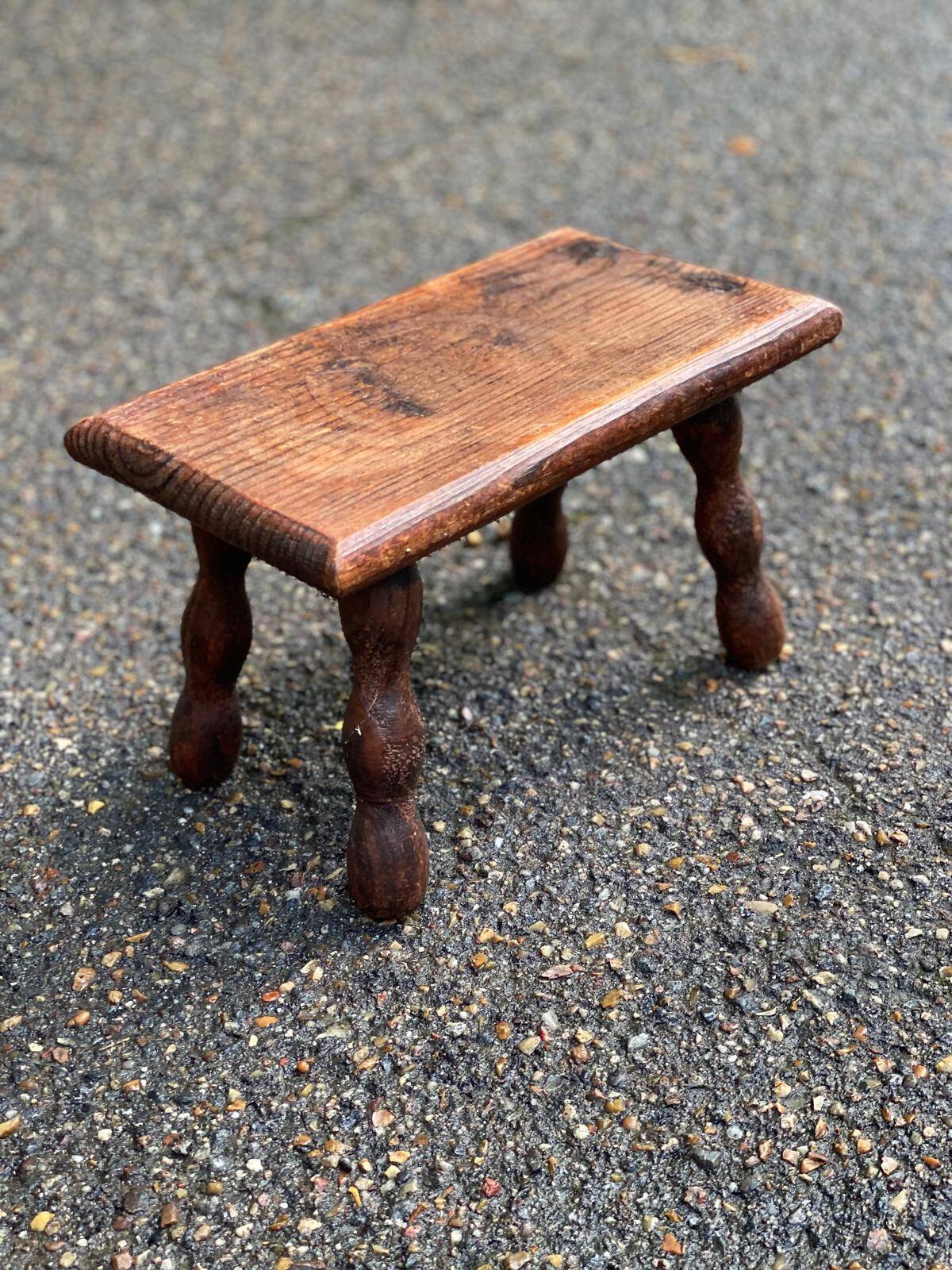 Vintage solid wood footrest stool