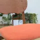 Scandinavian chair wood & vintage orange