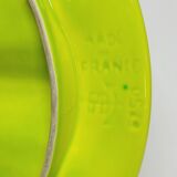 3 assiettes à huîtres art déco décor géométrique vert