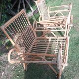 Set of 2 rattan armchairs