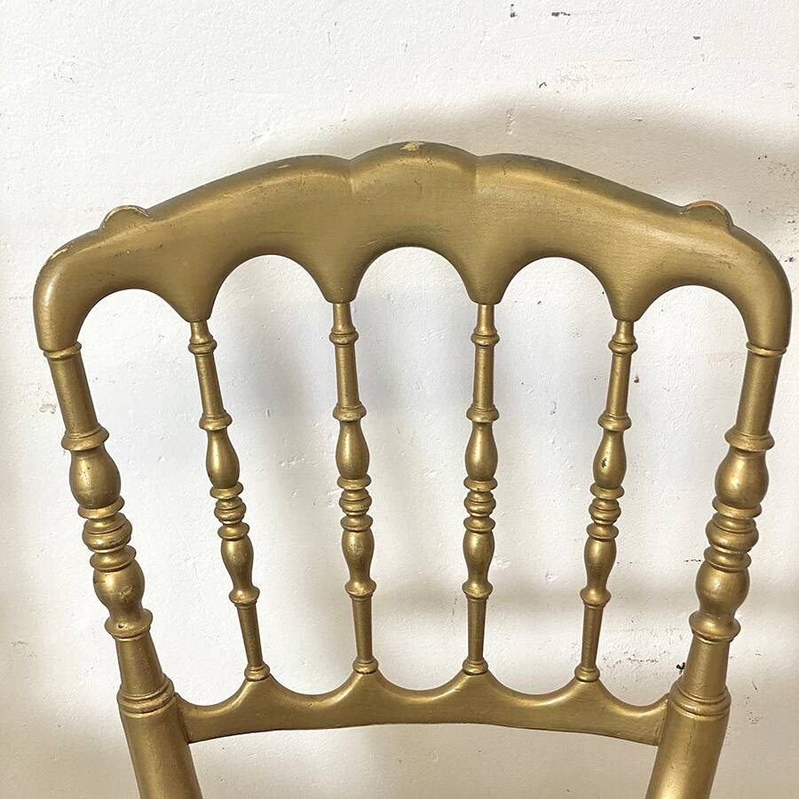 Pair of charivari chairs in gilded wood