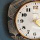 Vintage formica clock rectangular silent wall pendulum "Beroz black gold"