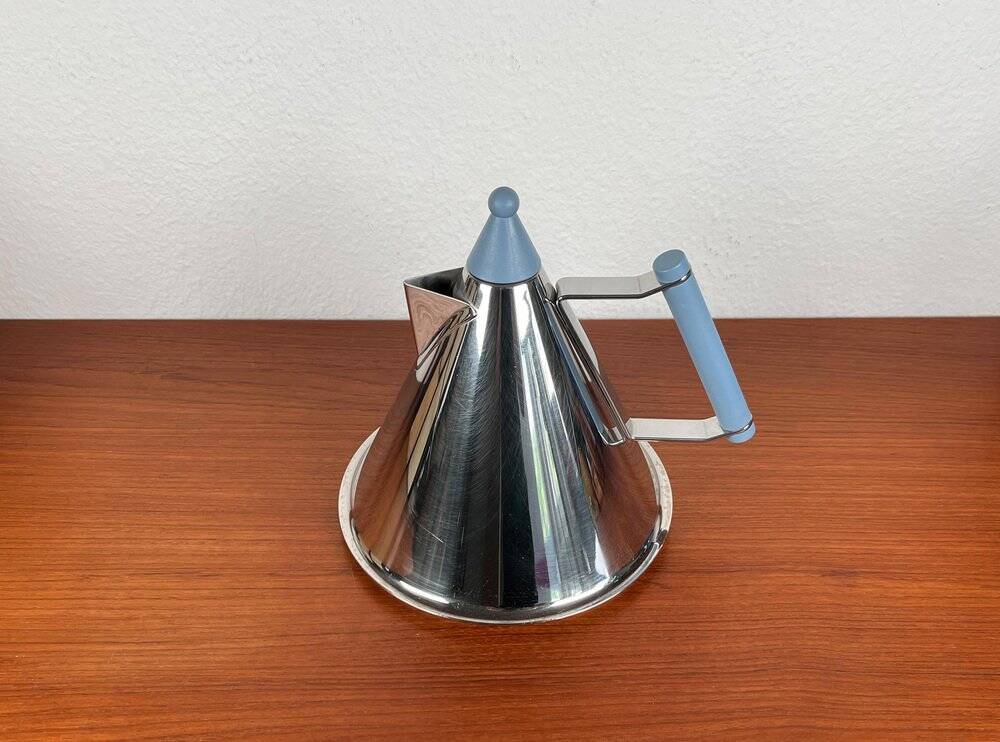 Postmodern German stainless steel kettle by Fissler, 1980s.