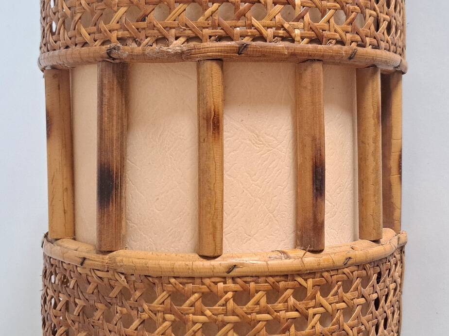 Vintage bamboo wall lamp