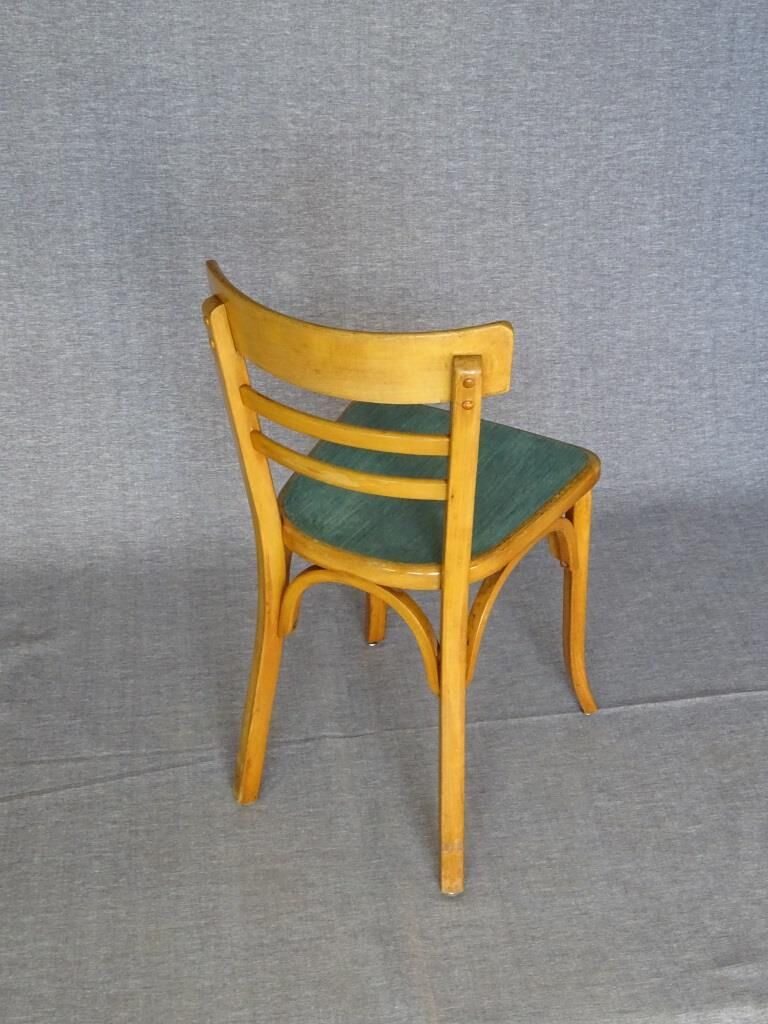 4 baumann chairs 1960 wooden bistro "linoleum"