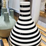Black and white striped vase