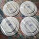 4 flat plates "blue willow"