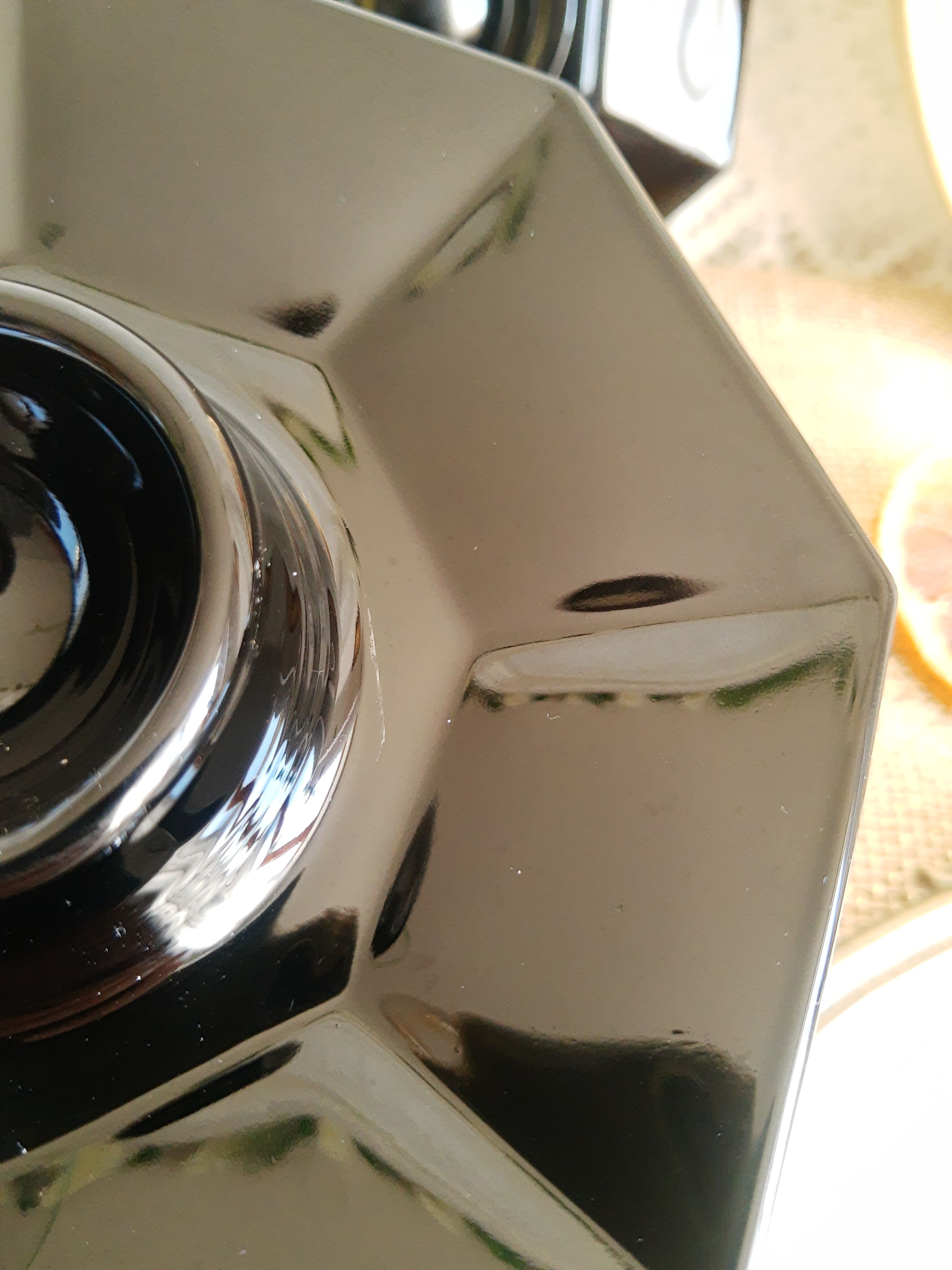 Set of 2 black octagonal egg cups