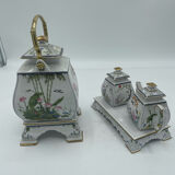Franklin Mint teapot, sugar bowl and small cream jug, porcelain 1986