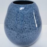 Blue design glazed ceramic vase Holland 90s