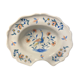 Ancien plat à barbe en faïence polychrome la rochelle xviii