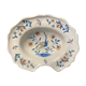 Antique polychrome earthenware shaving dish from La Rochelle, 18th century