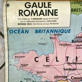 carte scolaire Librairie Armand Colin Reinhart et Wagret Gaule Romaine avec accroche en bois 1970