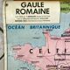 school map Librairie Armand Colin Reinhart and Wagret Roman Gaul with wooden hook 1970