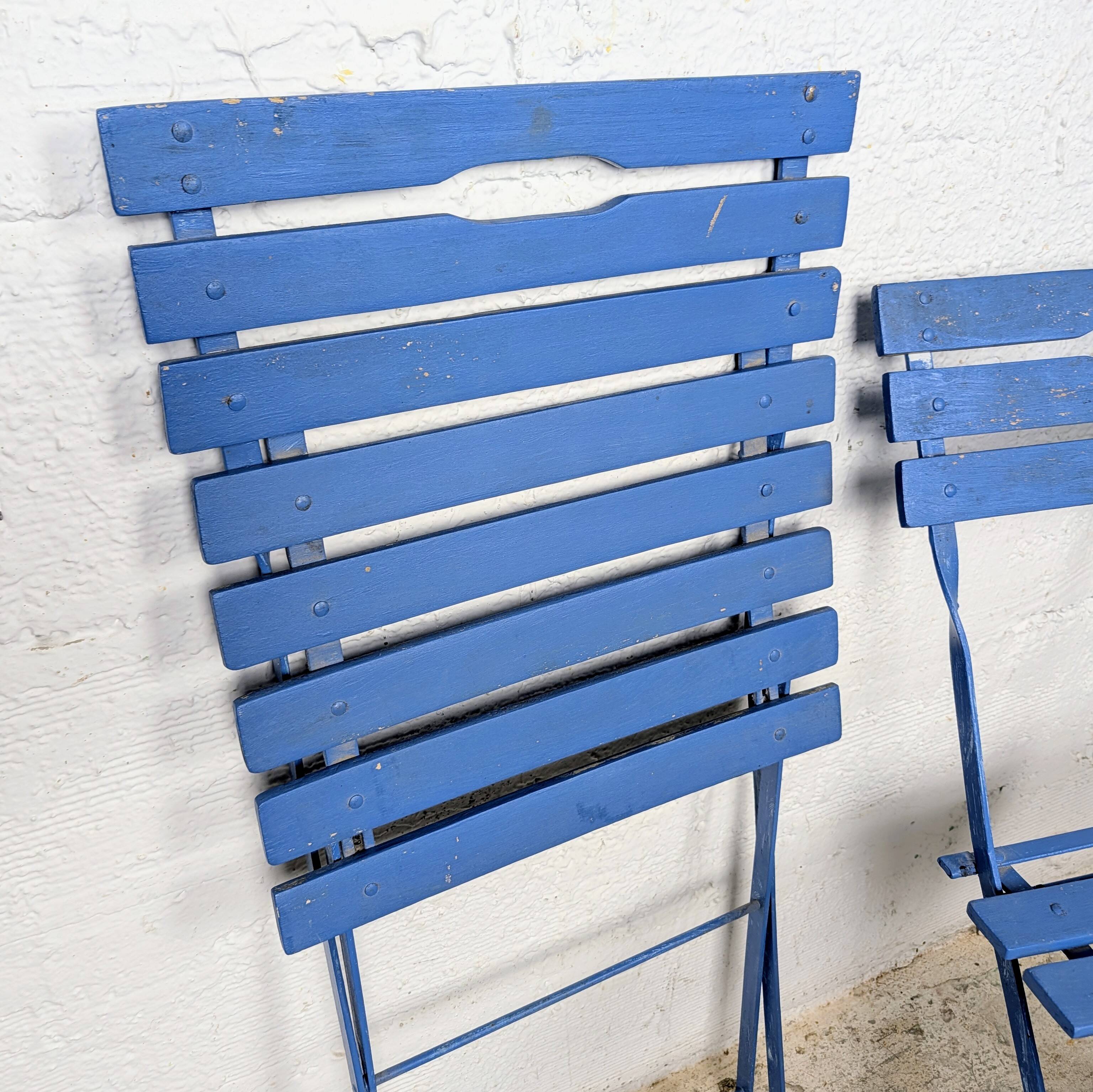 Pair of folding garden chairs