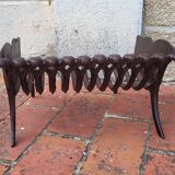 Cast iron fireplace basket log holder