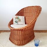 Vintage wicker armchair