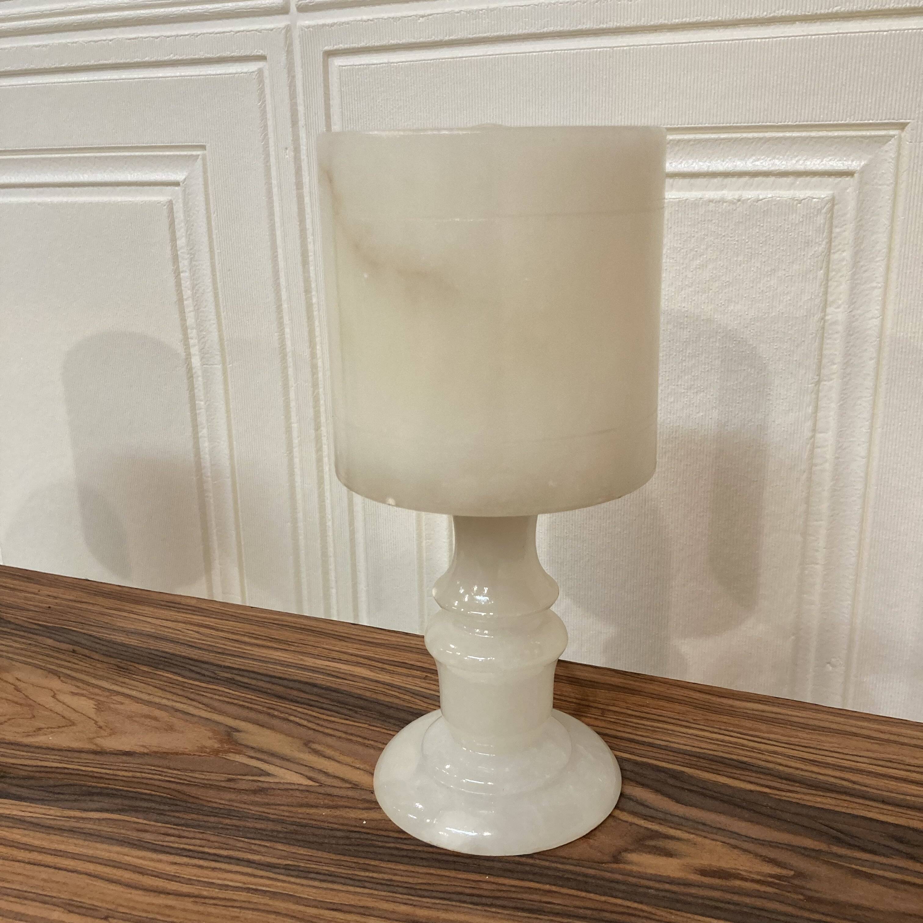 PAIR OF ALABASTER LAMPS DESIGN 1950.