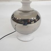 White and silver ceramic table light attrb. to Bitossi, Italy 1970's