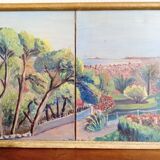 Table of the 50s. Provencal landscape.