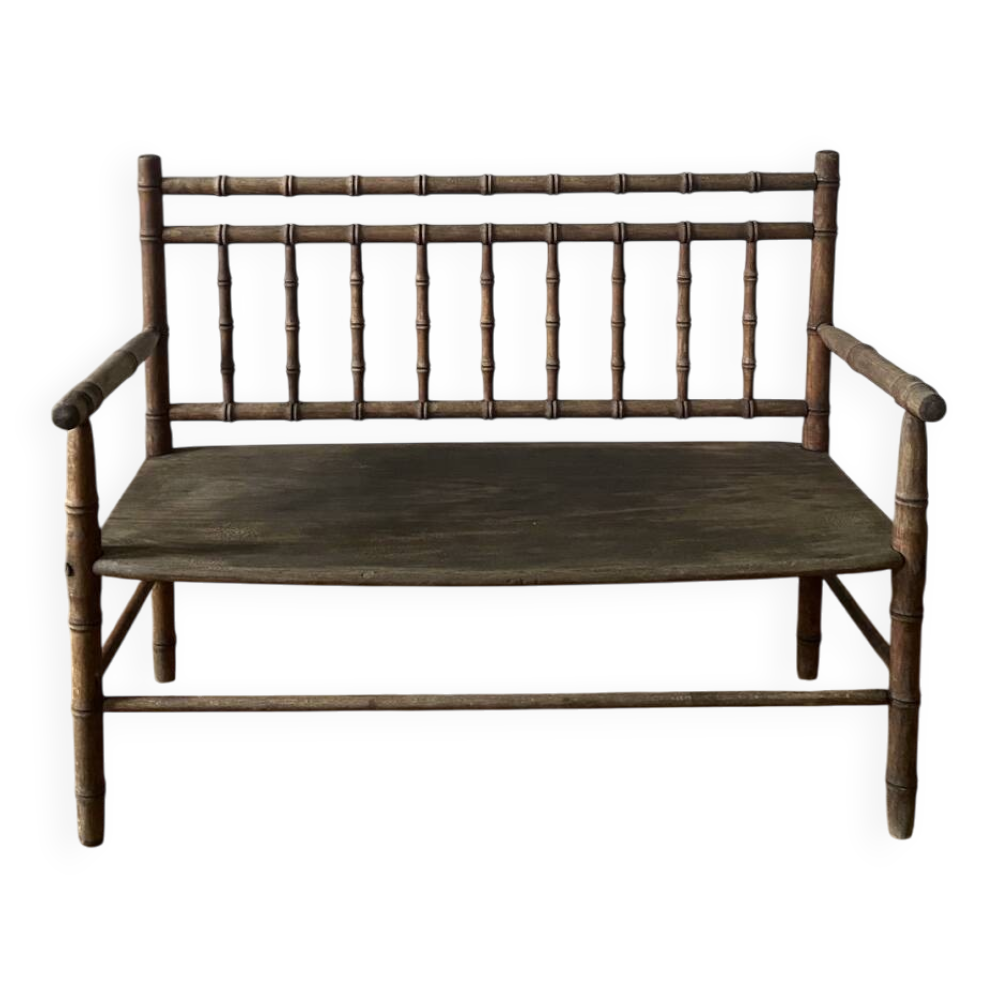 Old turned bamboo children's bench