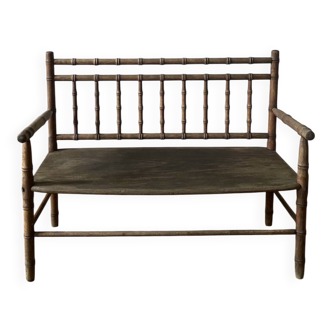 Old turned bamboo children's bench