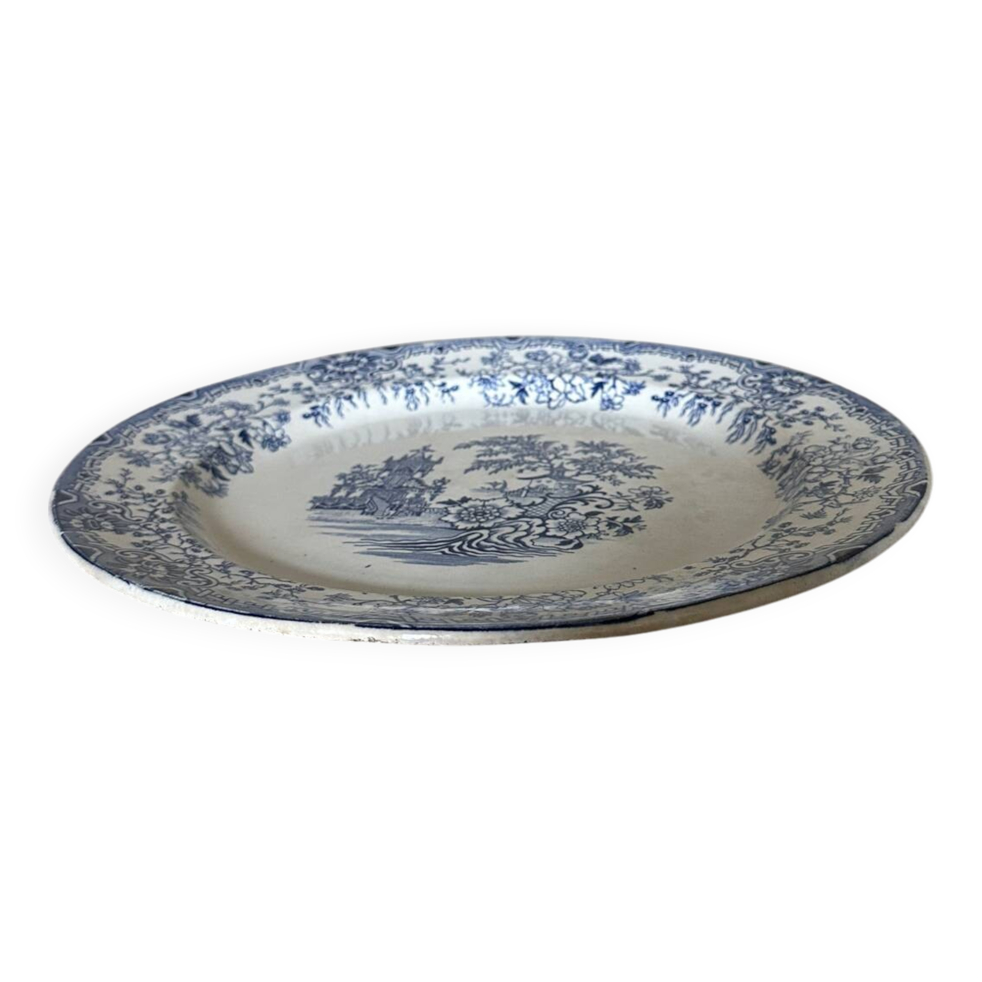 Large round antique dish