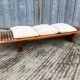 Vintage Yew Wood Bench with 3 Cushions