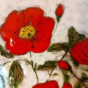 Vintage glazed ceramic cake plate signed ZINGARO - Italy 1960s