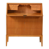 Secrétaire en orme scandinave et bois de bouleau, années 1950