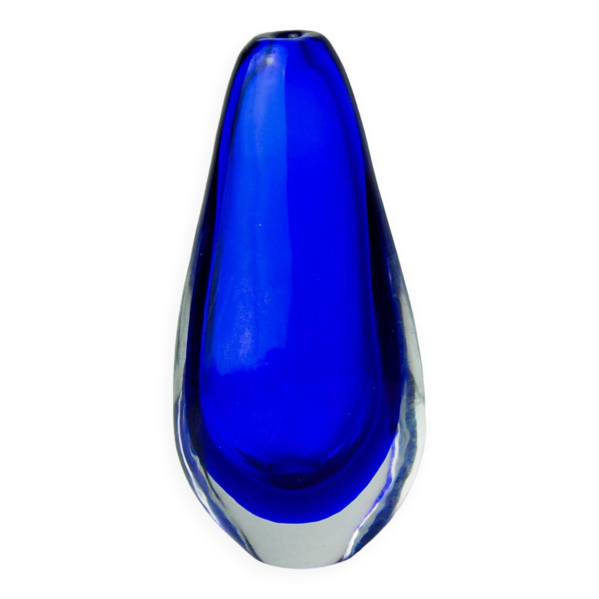 BLUE SOMMERSO VASE, MURANO GLASS, ITALY, 1970