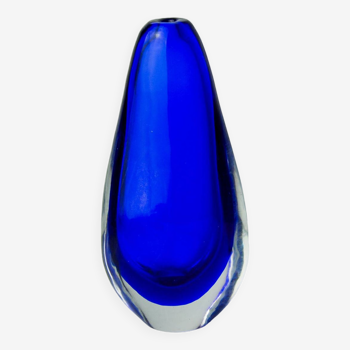 VASE SOMMERSO BLEU, VERRE DE MURANO, ITALIE, 1970