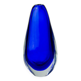 BLUE SOMMERSO VASE, MURANO GLASS, ITALY, 1970