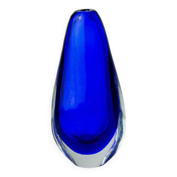 VASE SOMMERSO BLEU, VERRE DE MURANO, ITALIE, 1970
