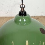 Industrial Green Enamel Factory Pendant Lamp, 1960s