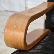 1970s, Norwegian design, armchair model "Kengu", leather, bent wood.