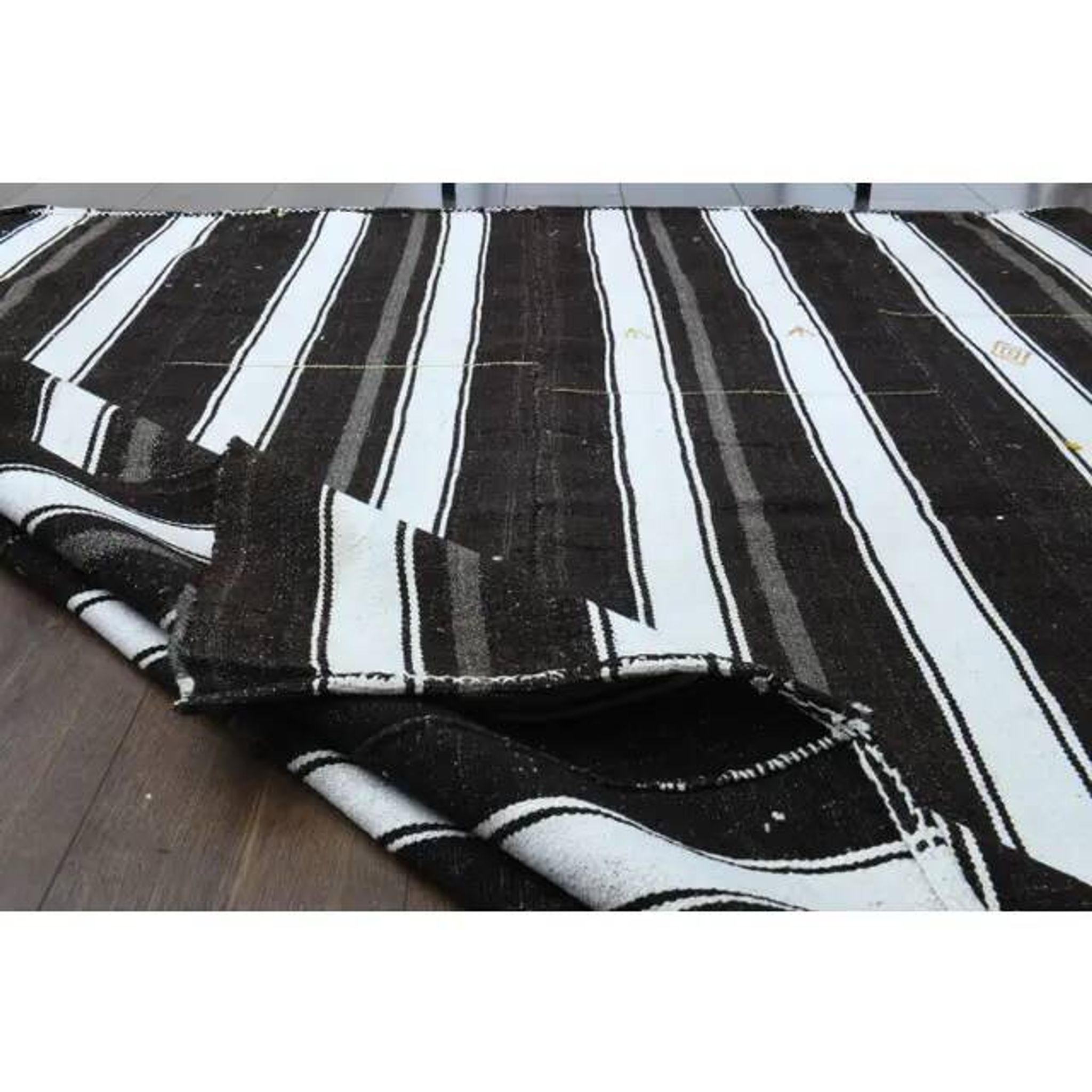 1970s Vintage Turkish Oushak Handmade Wool Cotton Brown Area Rug 167x200