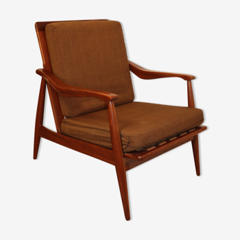 Fauteuil scandinave en teck vers 1960