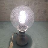 Glass globe bedside lamp/ vintage 60s-70s