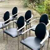 Set of 7 Belgo Chrom chairs from the 80s