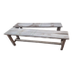 Pair of solid raw wood benches XIX