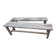 Pair of solid raw wood benches XIX