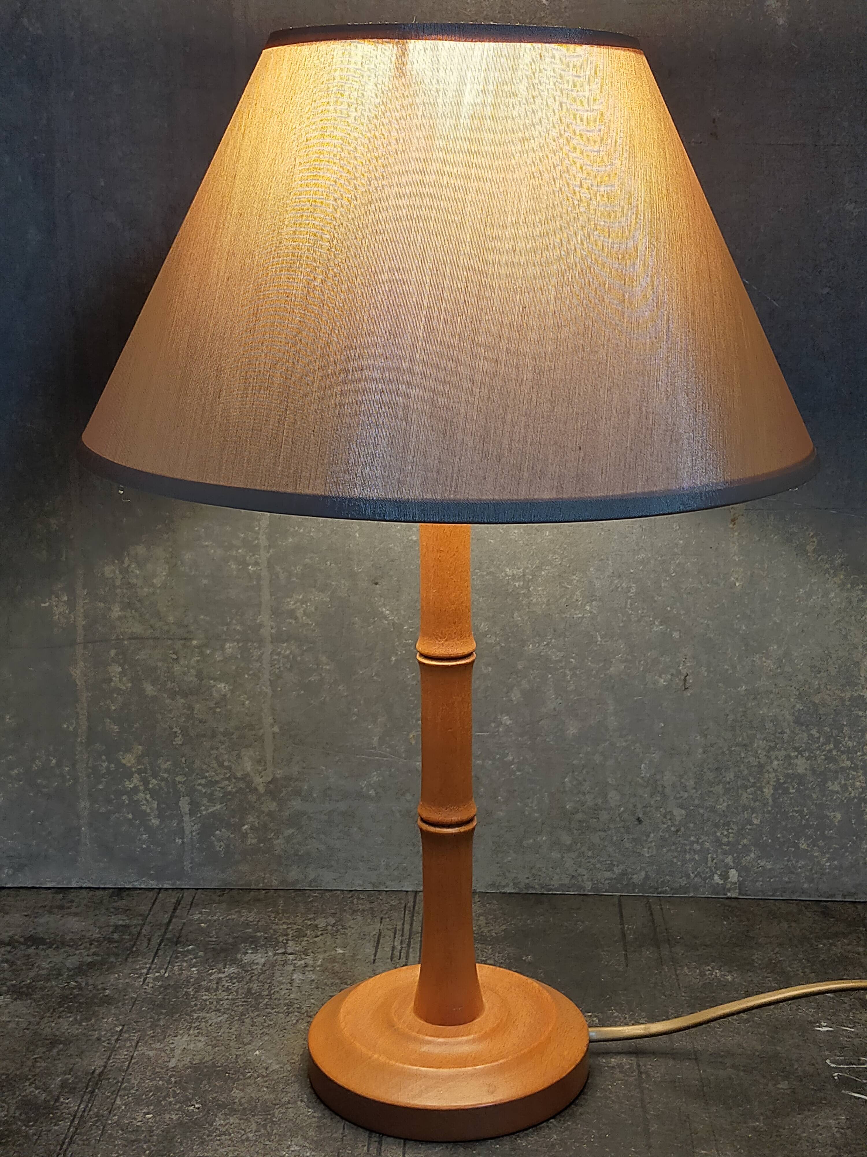 “Bamboo” lamp in vintage turned wood