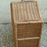 rattan magazine rack, vintage