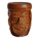 Pot à tabac visage bois sculpté