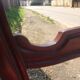 lot of 4 chairs Castle Chippendale, Louis XV late 1800s red velvet