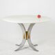 White marble and chrome and gold metal table. 1970s.