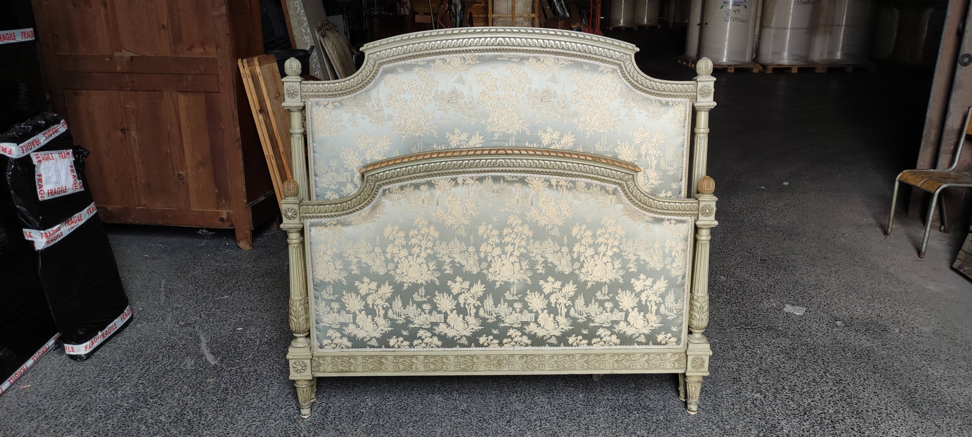 Bed patina style Louis xv, 140x190 cm, year 30